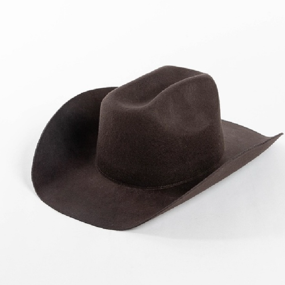 Dark brown cowboy hat on a white background with 'Dark Coffee' text.
