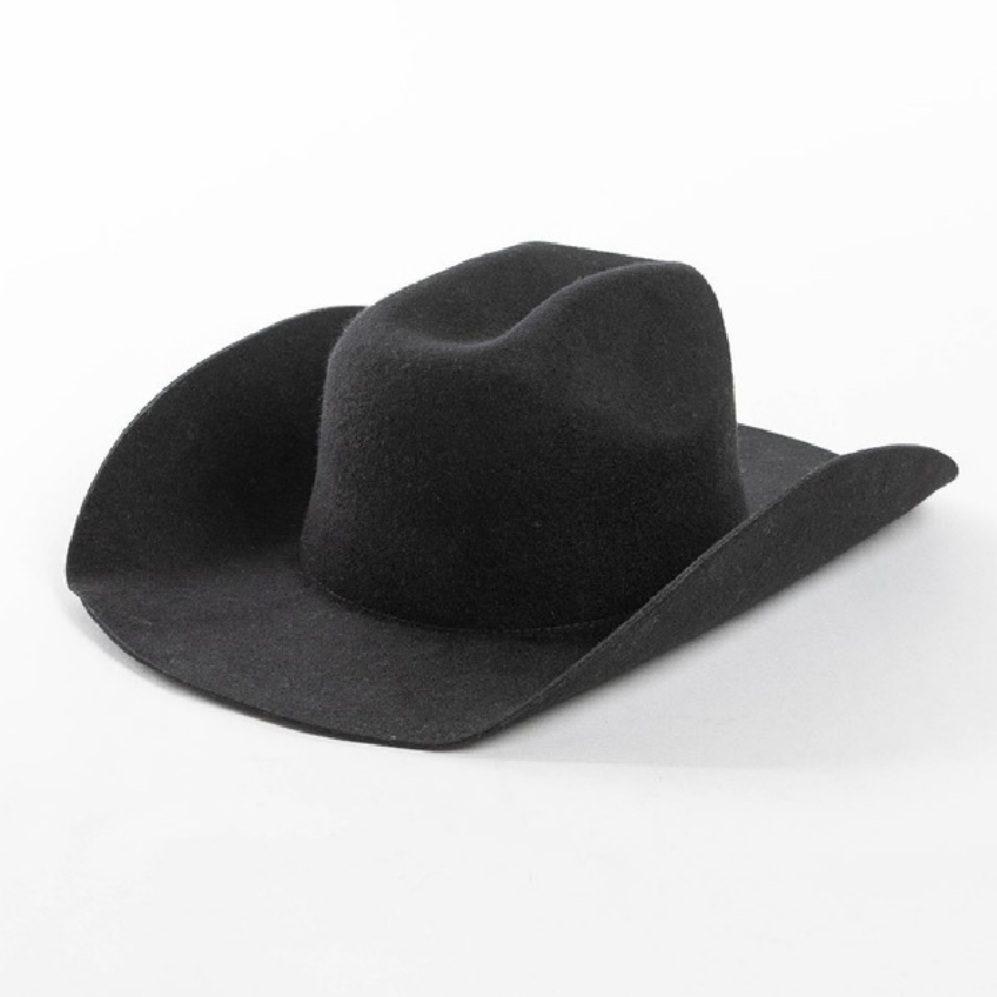 Black cowboy hat on a white background