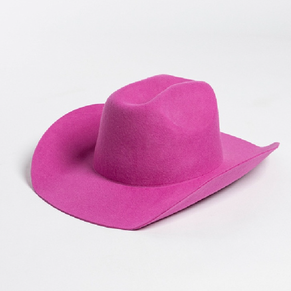 Rose pink cowboy hat on a white background