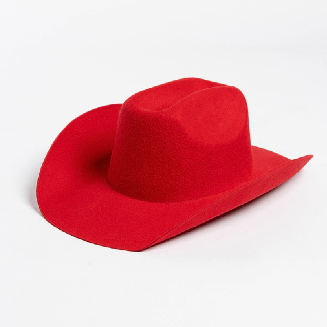Red cowboy hat on a white background