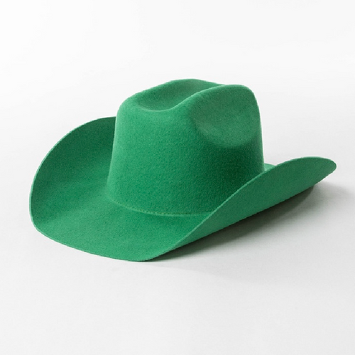 Green cowboy hat on a white background